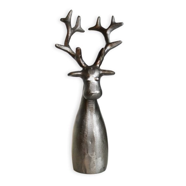 Hlava jelena kov 11,5x11,5x26cm černá